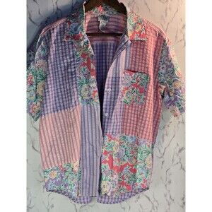 Napa Valley Women's Plaid, Striped And Floral Bytton Up, Size Medium